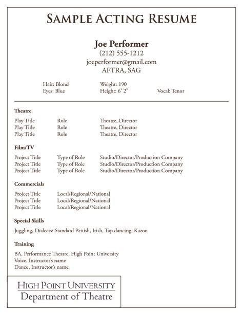 Free Actor Resume Template and How to Write Yours Properly