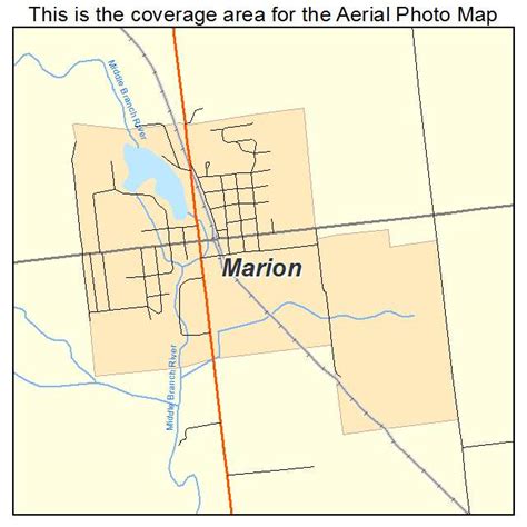 Aerial Photography Map of Marion, MI Michigan