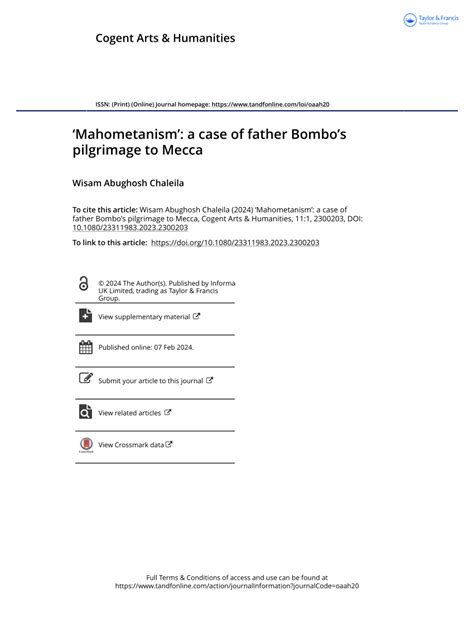 (PDF) ‘Mahometanism’: a case of father Bombo’s pilgrimage to Mecca