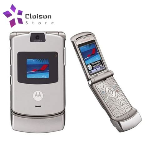 For Original Motorola Razr V3 GSM Quad Band Flip Unlocked Old Used Mobile Phone | Lazada.co.th