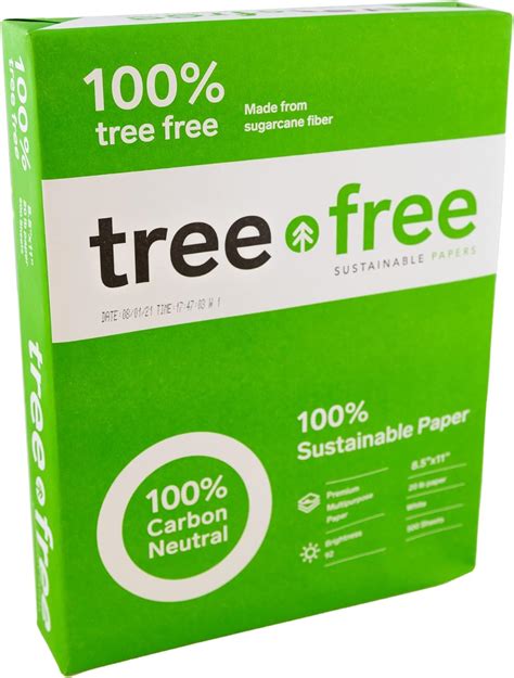 Amazon.com : Tree Free Copy Paper, 20 LB, 8.5" x 11", 92 Bright, 100% ...