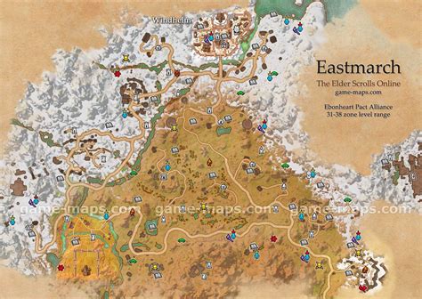 the map for eastmarch, which is located on top of an island in the middle