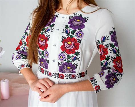 NEW! Vyshyvanka Dress With Embroidery Ukrainian Dress Vyshyta Suknia ...