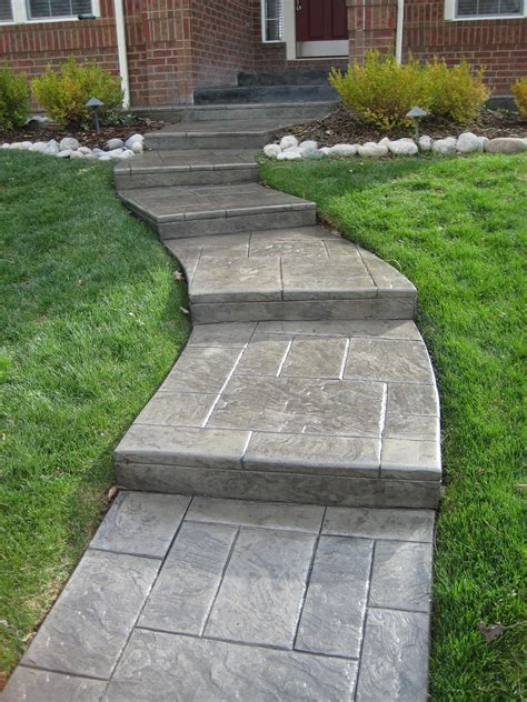 Concrete Gallery - Denver Decorative Concrete & Custom Masonry | Front yard walkway, Front yard ...