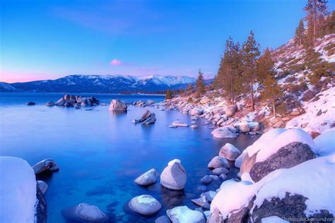 Winter: Lake Tahoe Winter Blue Sky Nature Beautiful Snow Stones ...