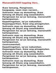 Mananatili.docx - Mananatili/Still tagalog Vers. Ikaw lamang Panginoon. kaagapay saan man naroon ...