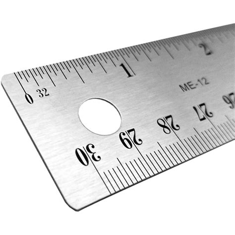 Ruler (Stainless Steel): INCH (32nd/64th) & METRIC Graduations w/ Non- — Omnitopia Supply