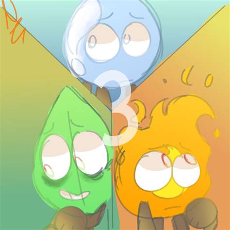 The 3 just being sad (bfdi/bfb) by rjinius on DeviantArt