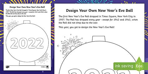 Design Your Own New Year's Eve Ball Activity (teacher made)