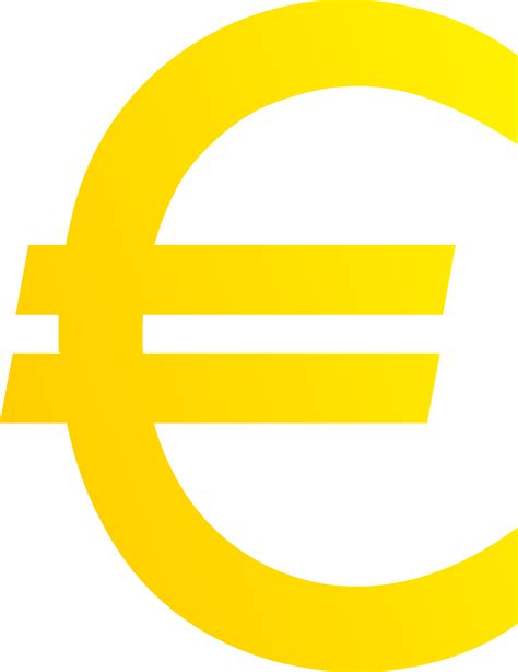 Golden Euro Currency Symbol - Free Clip Art