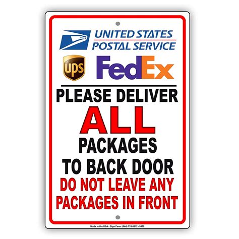 Please Deliver All Packages To Back Door Do Not Leave Any Packages In ...