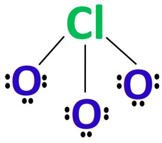 ClO3- lewis structure, molecular geometry, bond angle, hybridization