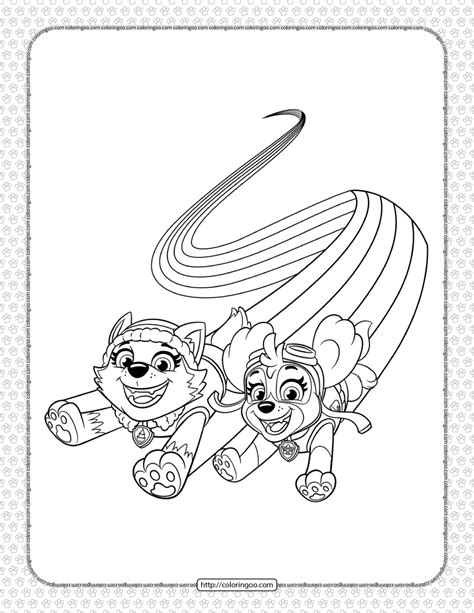 Printable Paw Patrol Skye and Everest Coloring Page in 2023 | Paw patrol coloring pages, Paw ...