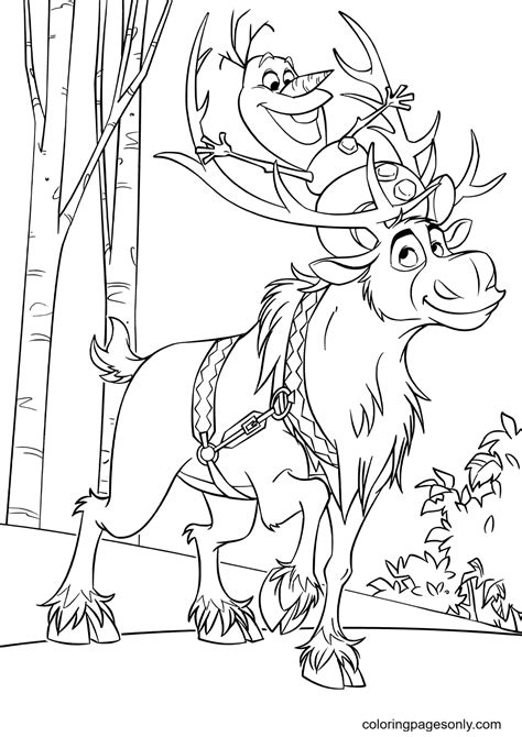 Frozen Coloring Page Sven