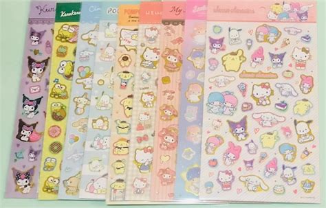 Hello Kitty Sanrio 4 Size Sticker Sheet Kawaii Japan Exclusive Kuromi Japan Stationery Paper ...