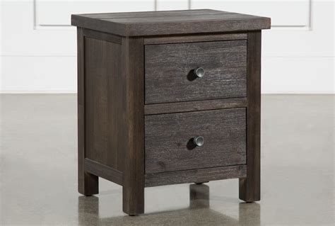 Larkin Espresso Wood 23" 2 Drawer Nightstand | Living Spaces