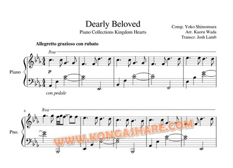 Dearly beloved sheet music (Piano Collections Kingdom Heart)