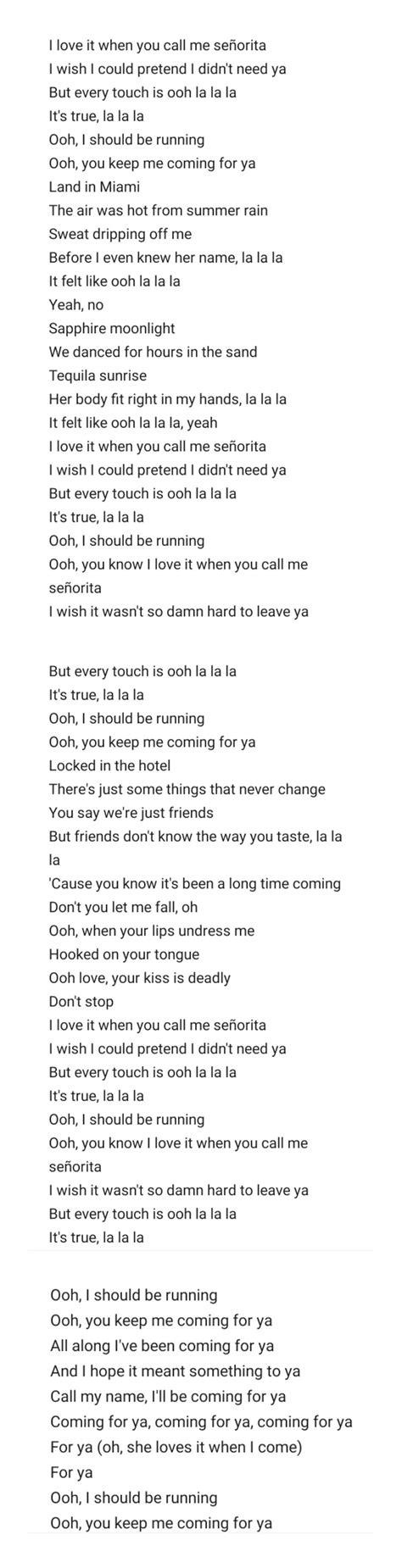 Senorita Lyrics