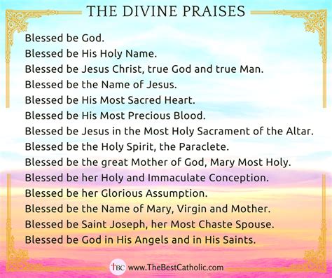 The Divine Praises - The Best Catholic