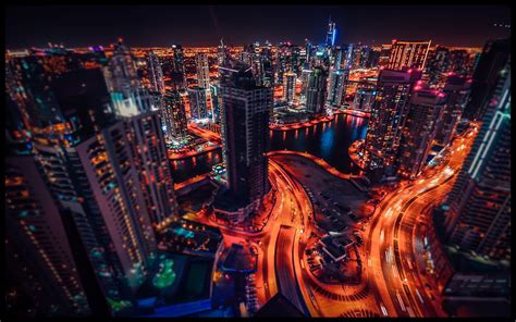 HD wallpaper: Dubai City Night Photo From The Window Of The Grosvenor Hotel Emirates Arabi Uniti ...