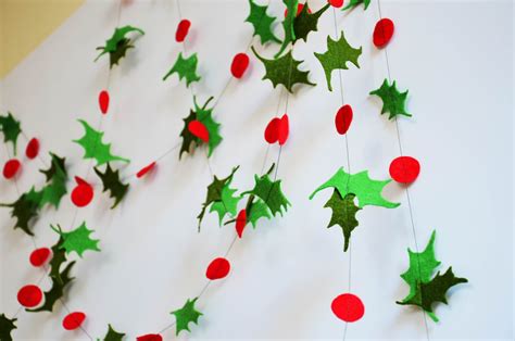 Holly Garland Christmas Garland 8 10 12 15 Feet Ready to Ship From USA ...