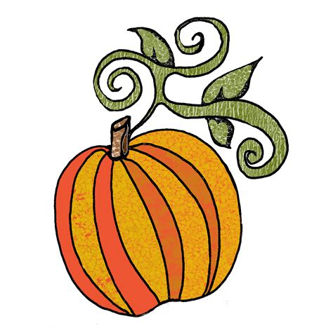 Pumpkin Vine Drawing | Free download on ClipArtMag