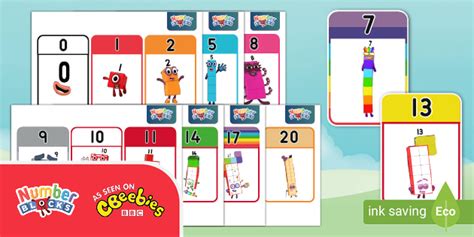 FREE! - 👉 Numberblocks 0 - 20 Number Cards (teacher made)