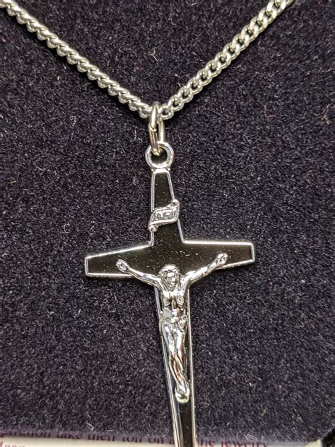 Crucifix Cross Pendant Necklace - Sterling Silver