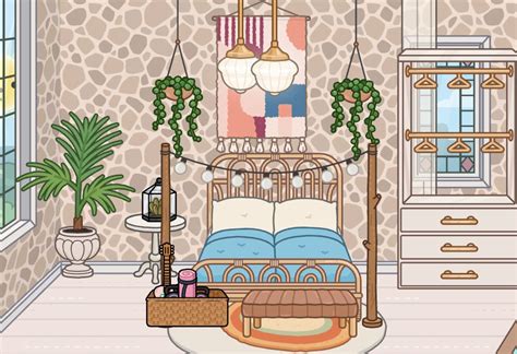 Toca boca bohemian bedroom idea🥥 | Bohemian bedroom, House inspo, Kids rugs