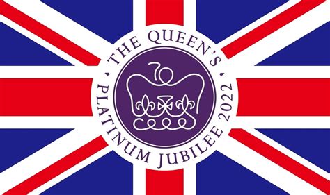 UK Queen’s Platinum Jubilee 2022 (Union Jack/Flag) with Official Logo 5ft x 3ft | Flags of the World