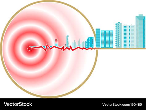 Earthquake epicenter Royalty Free Vector Image