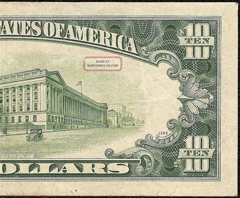 1934 D $10 Dollar Bill Federal Reserve Green Seal Note U. S. Currency Fr 2009 - D