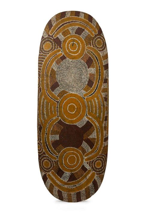 Dot Painted Coolamon: Aboriginal Art on Wood - Aboriginal - Artefacts - Tribal