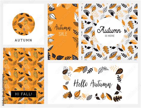 Fall, Autumn season vector illustration, invitation, banner, background ...