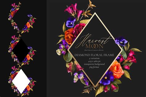 Harvest Moon Floral Clip Art Kit - Design Cuts