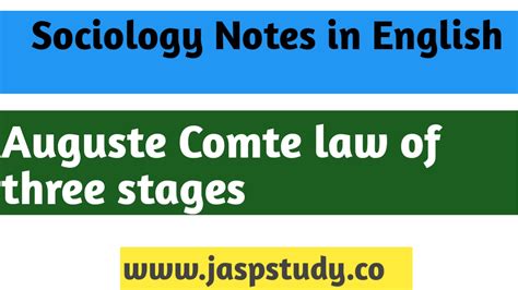 Auguste Comte law of three stages notes - Jaspstudy