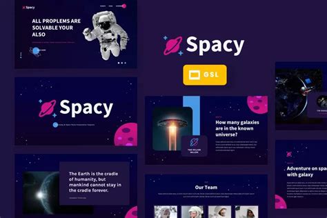 Spacy - Astronomy & Space Theme Google Slides Template by Masdika