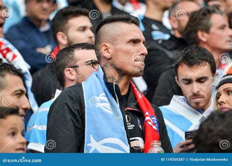 LYON, FRANCE - 16 May, 2018: Olympic Marseille Fans in the Stand Editorial Photography - Image ...