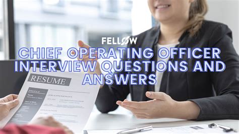 Chief Operating Officer Interview Questions and Answers | Fellow