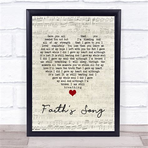 Amy Wadge Faith's Song Script Heart Song Lyric Print - SongLyricPrints.co.uk