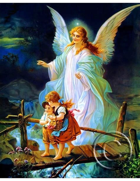 Guardian Angel and Children Crossing Bridge Paper Art Print | Etsy ...