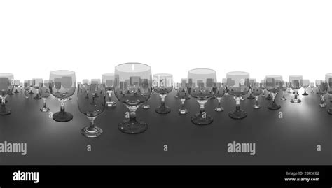 hdri map with empty wine glasses 3d illustration Stock Photo - Alamy