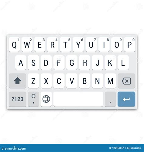 Virtual Keyboard for Smartphone with QWERTY Layout and Uppercase Letters Stock Vector ...