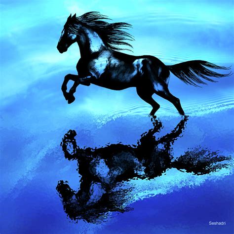 Blue Horse Painting