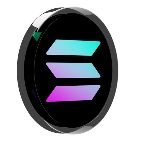 Solana ,SOL Glass Crypto Coin 3D Illustration 24093320 PNG