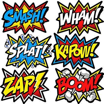 Bigtime Signs 12 pcs Super Heros Word Cutouts - Superhero Party Favors Birthday Party Supplies ...