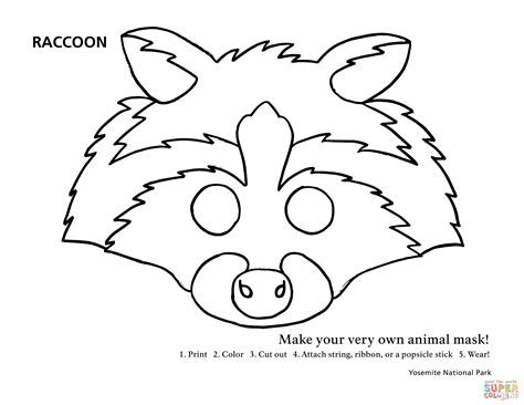 Raccoon Mask coloring page | Free Printable Coloring Pages