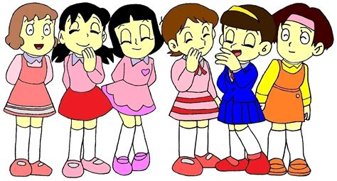 Miyoko Shizuka Yumeko Takemi Sumire Miki (Grouping Smiles Picture) Colored Version | Cute ...