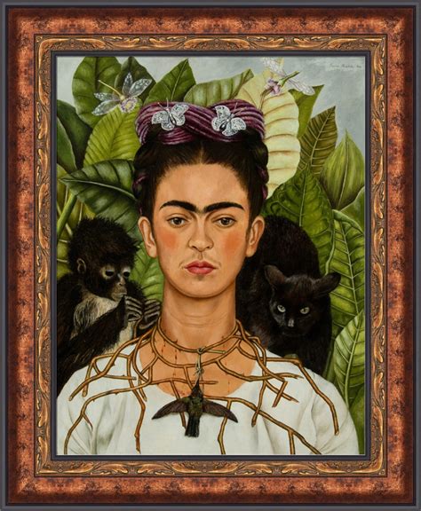 Frida Kahlo Self-Portrait with Thorn Necklace and Hummingbird 27"x33.5" (V15-28) | eBay