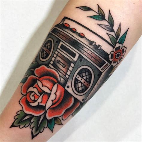 Boom Box tattoo by @mau_ns at @blessedtattoozgz in Zaragoza Spain # ...